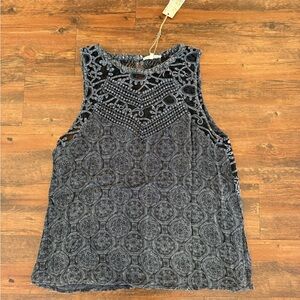 Gimmicks by BKE Charcoal Patterned Tank Top